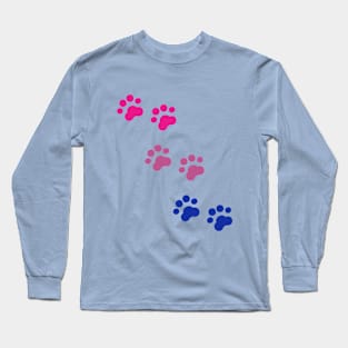 Bi Pride Cat Paws Long Sleeve T-Shirt